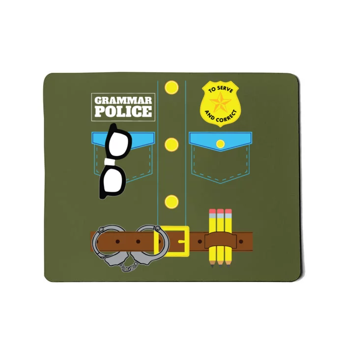 Grammar Police Costume Funny Halloween Pair With Jail Inmate Mousepad