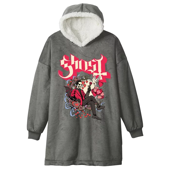 Ghost Papa Cupid ValentineS Day Hooded Wearable Blanket