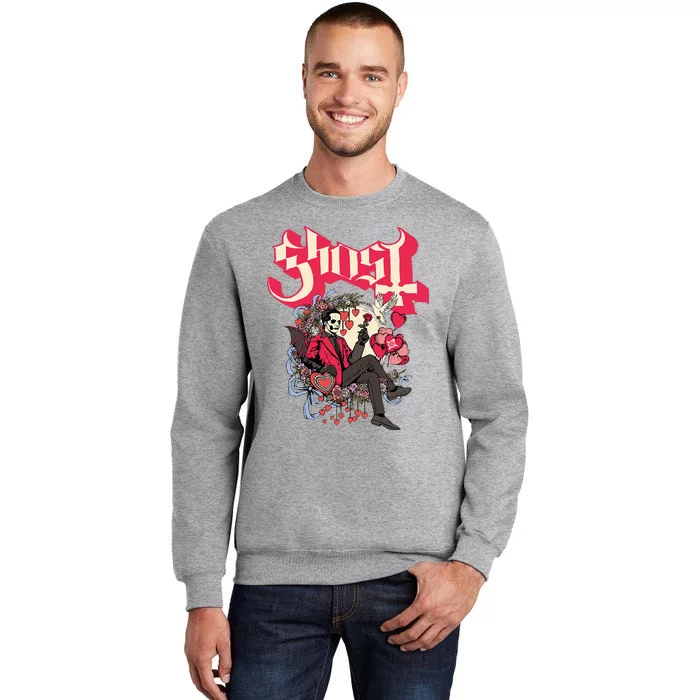 Ghost Papa Cupid ValentineS Day Tall Sweatshirt