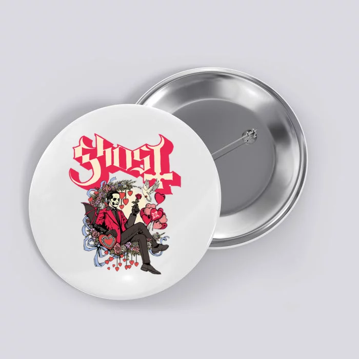 Ghost Papa Cupid ValentineS Day Button