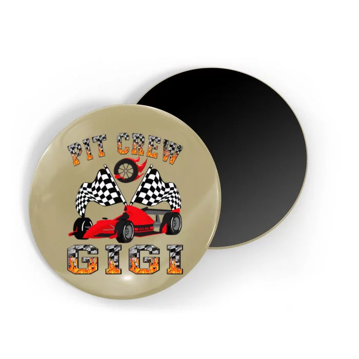 Gigi Pit Crew Fire Race Car Birthday Magnet