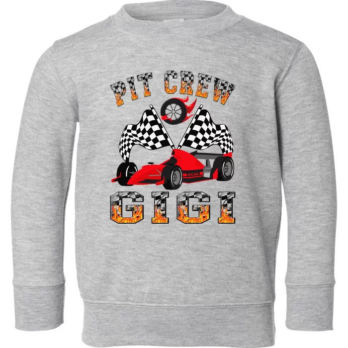 Gigi Pit Crew Fire Race Car Birthday Toddler Sweatshirt