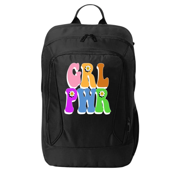 Girl Power Cute Sunflower Retro Colorful City Backpack