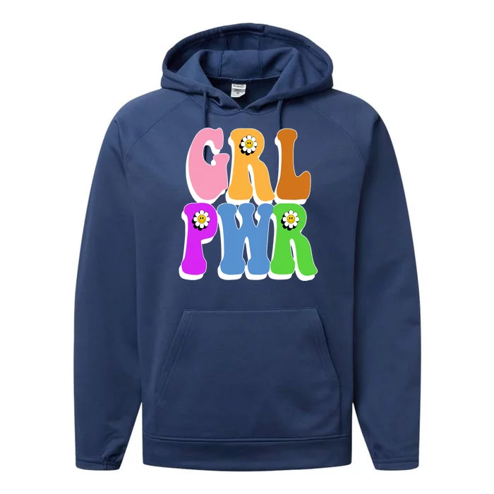 Girl Power Cute Sunflower Retro Colorful Performance Fleece Hoodie