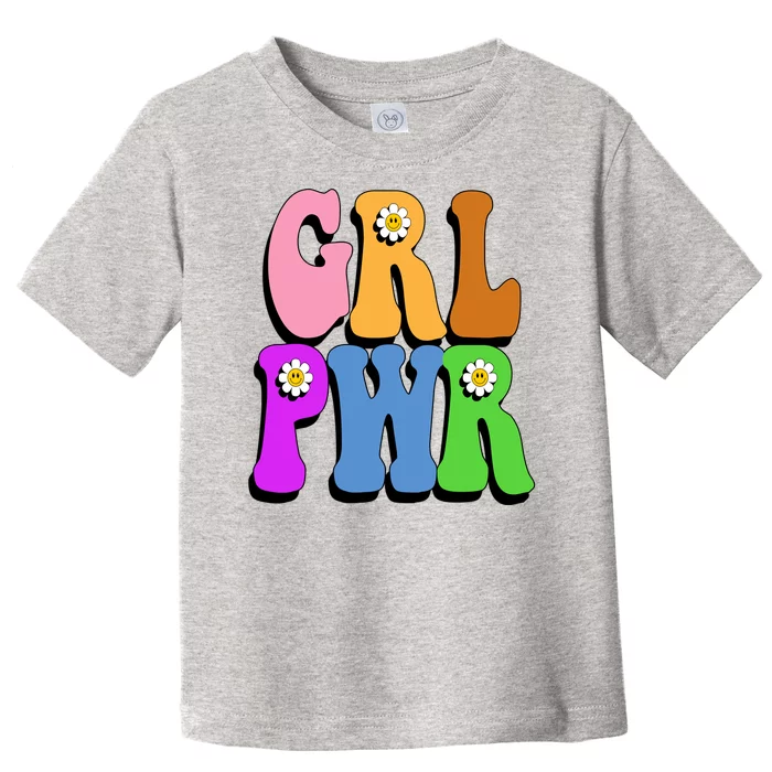 Girl Power Cute Sunflower Retro Colorful Toddler T-Shirt