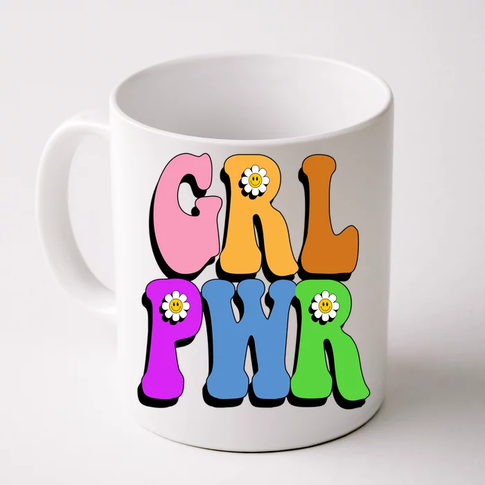 Girl Power Cute Sunflower Retro Colorful Front & Back Coffee Mug