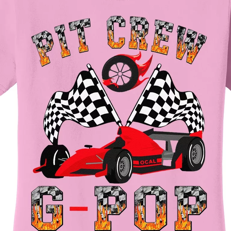 Gpop Pit Crew Fire Race Car Birthday Women's T-Shirt