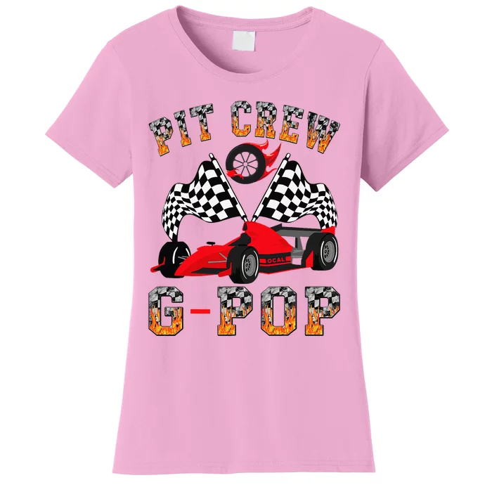 Gpop Pit Crew Fire Race Car Birthday Women's T-Shirt