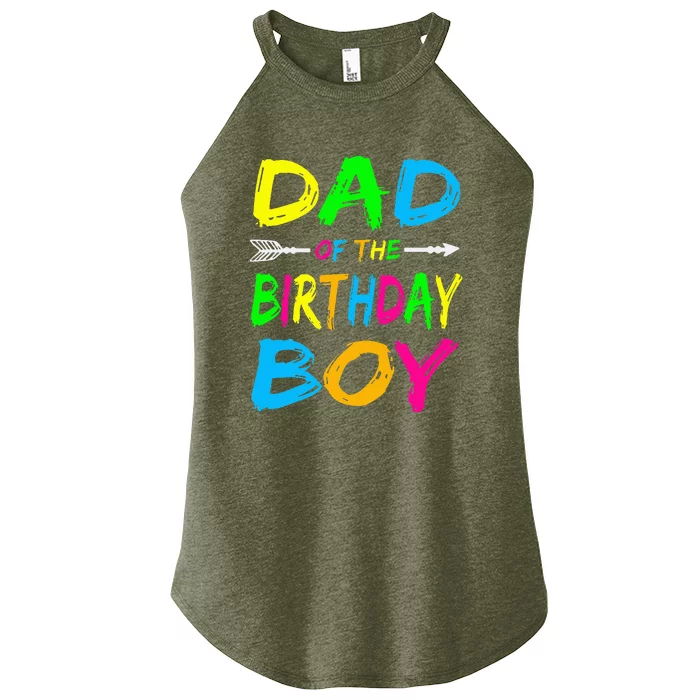 Glow Party Dad Of The Birthday Matching Family Women’s Perfect Tri Rocker Tank