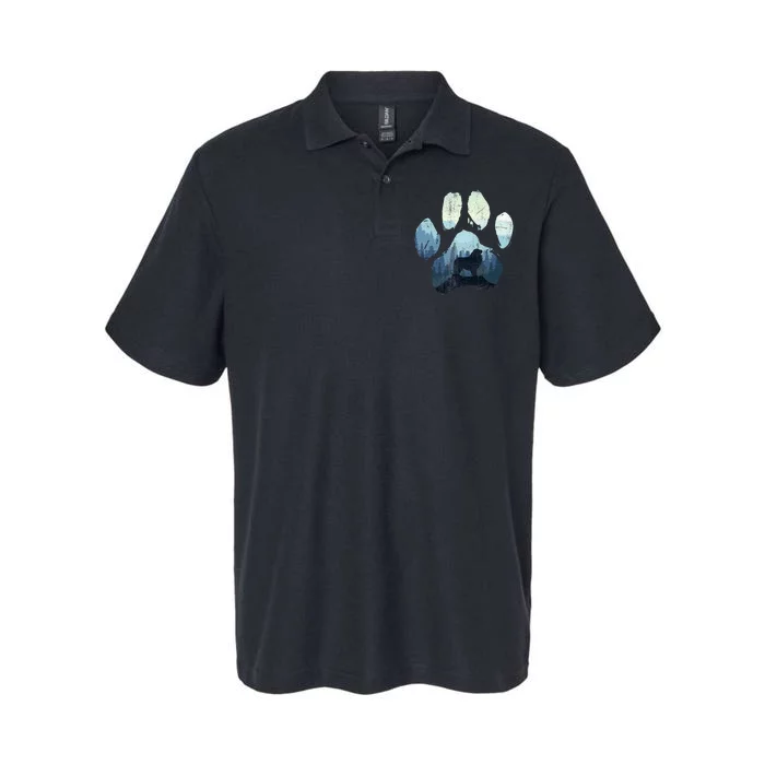 Great Pyrenees Dog Paw Mom Dad Mountains Softstyle Adult Sport Polo