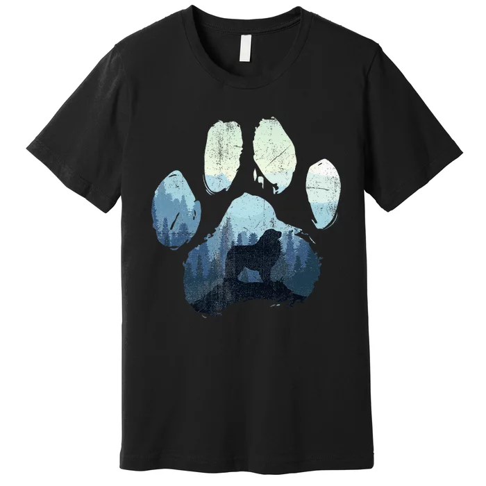 Great Pyrenees Dog Paw Mom Dad Mountains Premium T-Shirt