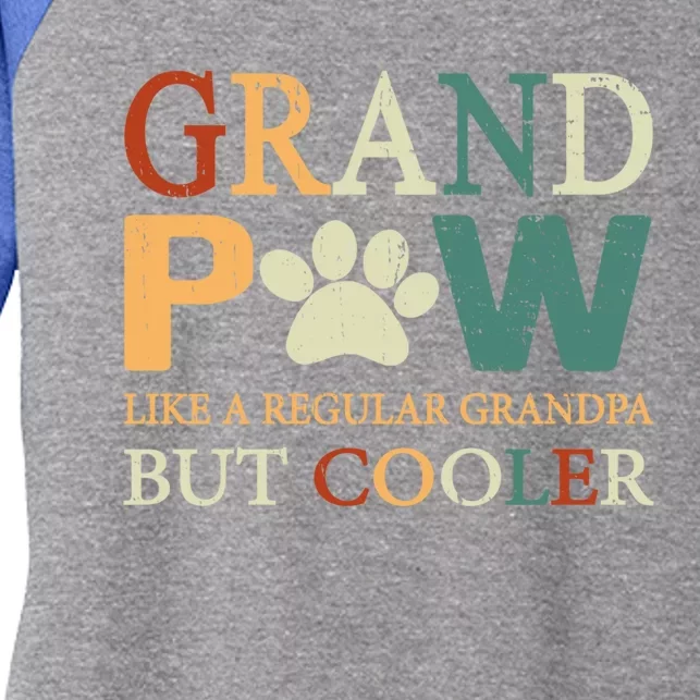 Grand Paw Dog Lover Fathers Day Grandpaw Grandpa Father Gift Women's Tri-Blend 3/4-Sleeve Raglan Shirt