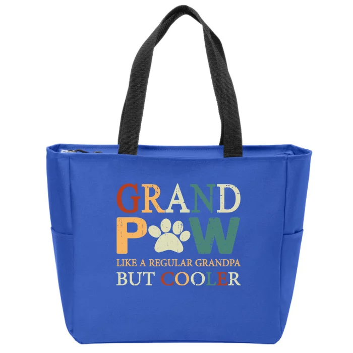 Grand Paw Dog Lover Fathers Day Grandpaw Grandpa Father Gift Zip Tote Bag