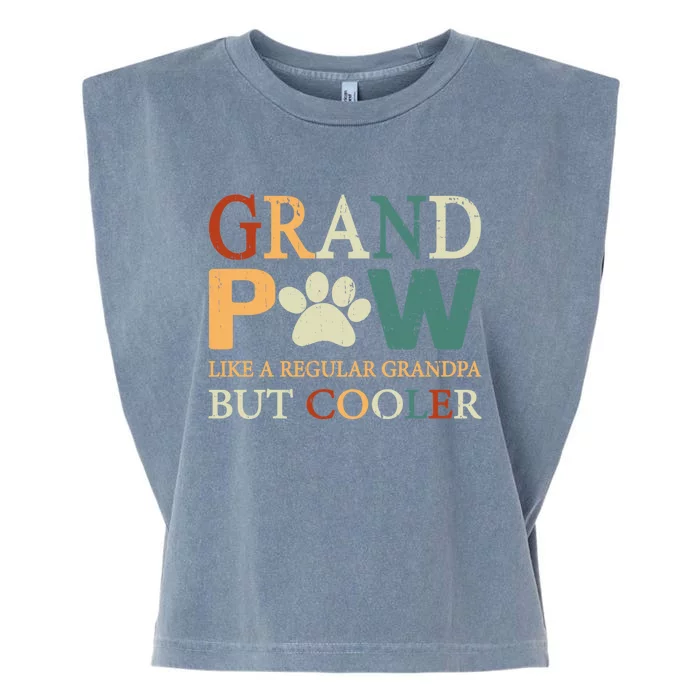 Grand Paw Dog Lover Fathers Day Grandpaw Grandpa Father Gift Garment-Dyed Women's Muscle Tee