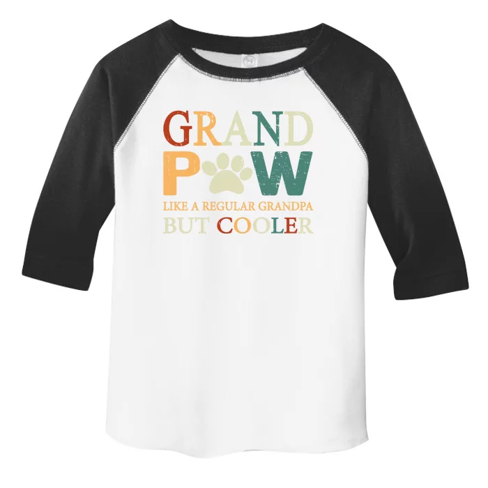 Grand Paw Dog Lover Fathers Day Grandpaw Grandpa Father Gift Toddler Fine Jersey T-Shirt