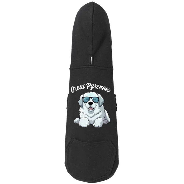 Great Pyrenees Dog With Sunglasses Cool Great Pyrenees Doggie 3-End Fleece Hoodie