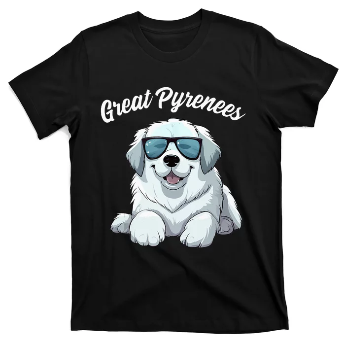 Great Pyrenees Dog With Sunglasses Cool Great Pyrenees T-Shirt