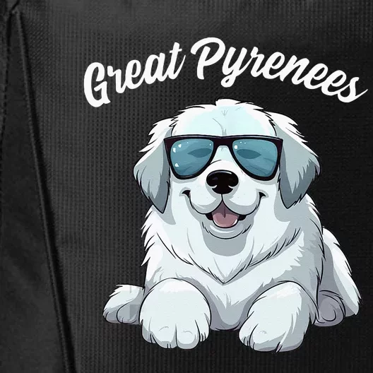 Great Pyrenees Dog With Sunglasses Cool Great Pyrenees City Backpack