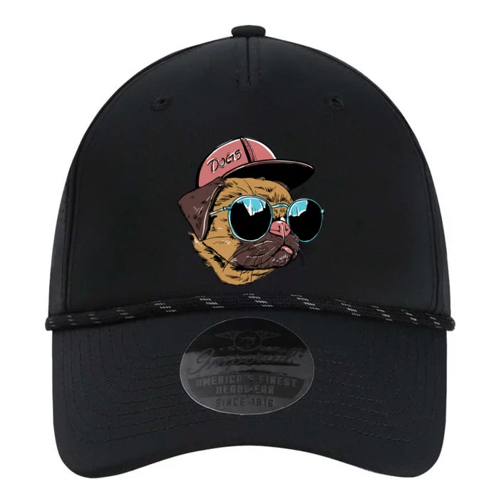 Gangster Pug Dog Hipster Cool Shades Performance The Dyno Cap