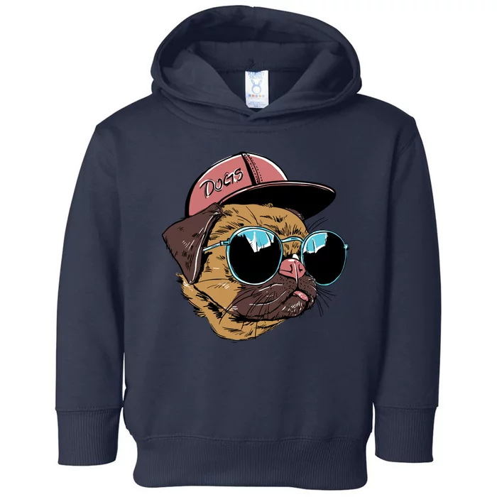 Gangster Pug Dog Hipster Cool Shades Toddler Hoodie