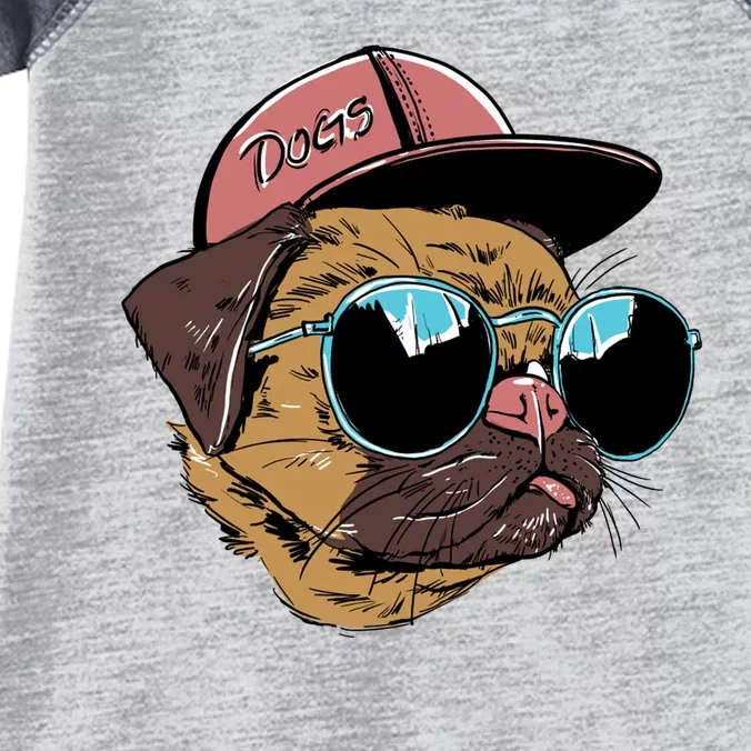 Gangster Pug Dog Hipster Cool Shades Infant Baby Jersey Bodysuit