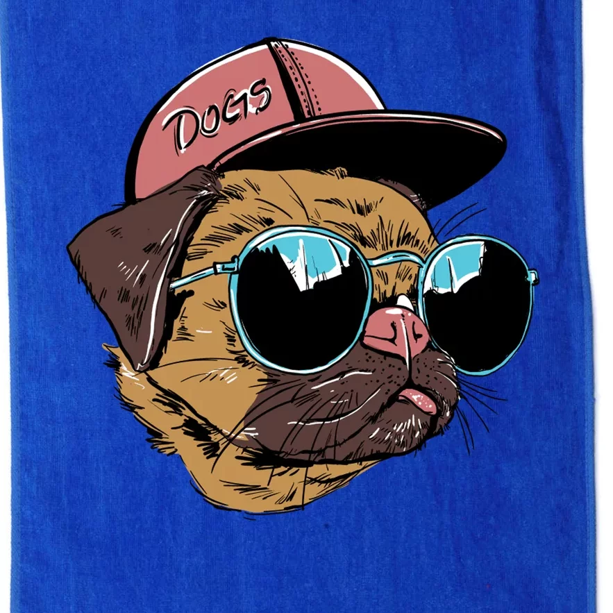 Gangster Pug Dog Hipster Cool Shades Platinum Collection Golf Towel