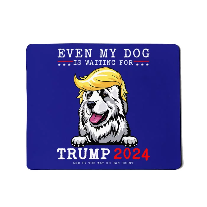 Great Pyrenees Dog Even My Dog Is Waiting For Trump 2024 Mousepad