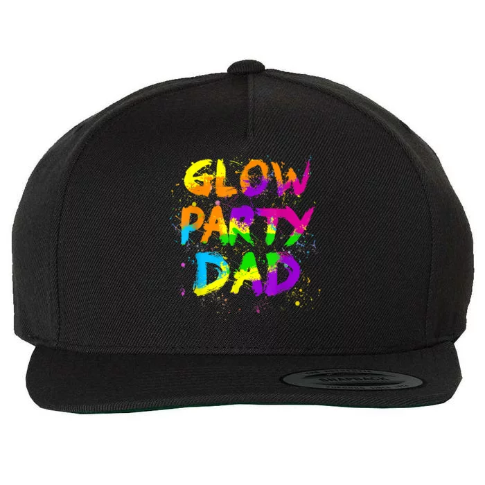 Glow Party Dad Splatter Effect 80 Theme Color Birthday Party Wool Snapback Cap