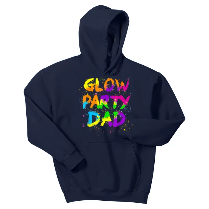 Glow Party Dad Splatter Effect 80 Theme Color Birthday Party Kids Hoodie