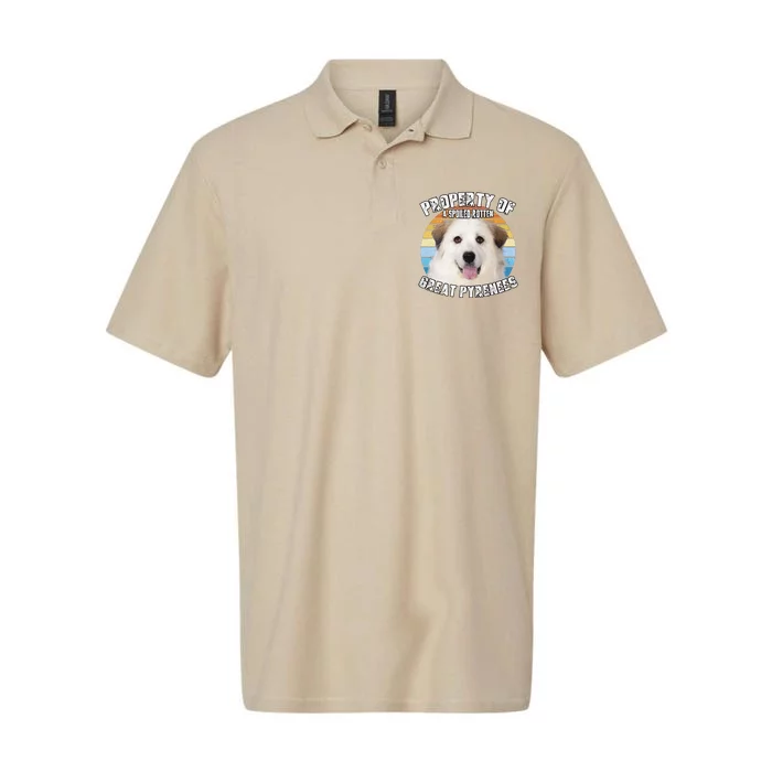 Great Pyrenees Dog Retro Property Of Cute Dog Softstyle Adult Sport Polo