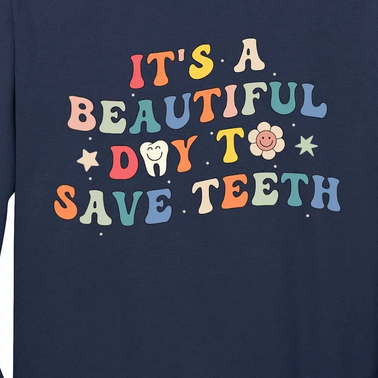 Groovy Pediatric Dentistry Dental Hygiene Assistant Dentist Tall Long Sleeve T-Shirt