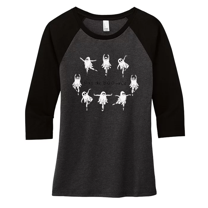 Ghost Pas De BooréE Ballet Dancer Spooky Halloween Gift Women's Tri-Blend 3/4-Sleeve Raglan Shirt