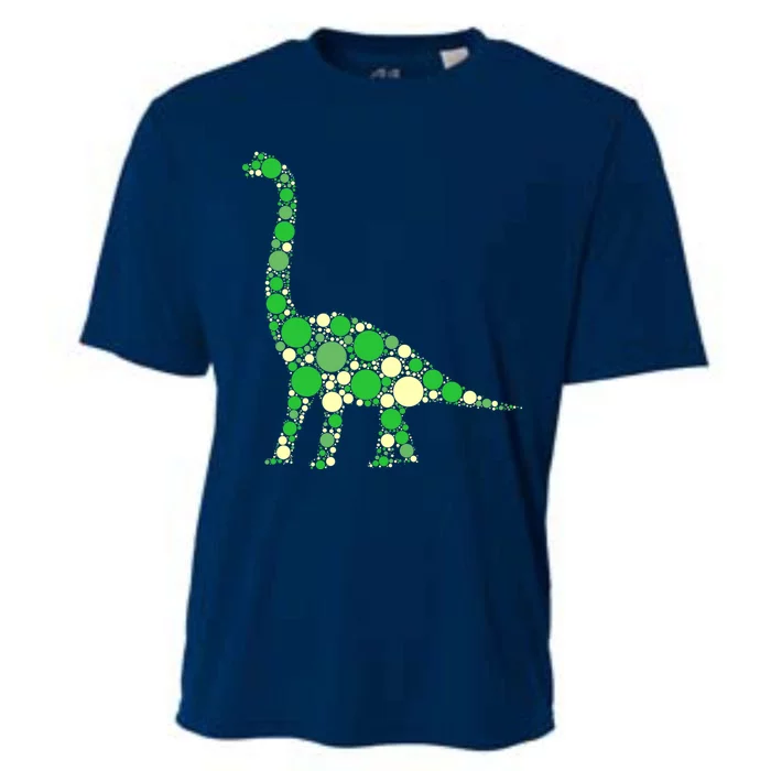 Green Polka Dot Dinosaur Dot Day Shirt For Teacher Student Cooling Performance Crew T-Shirt