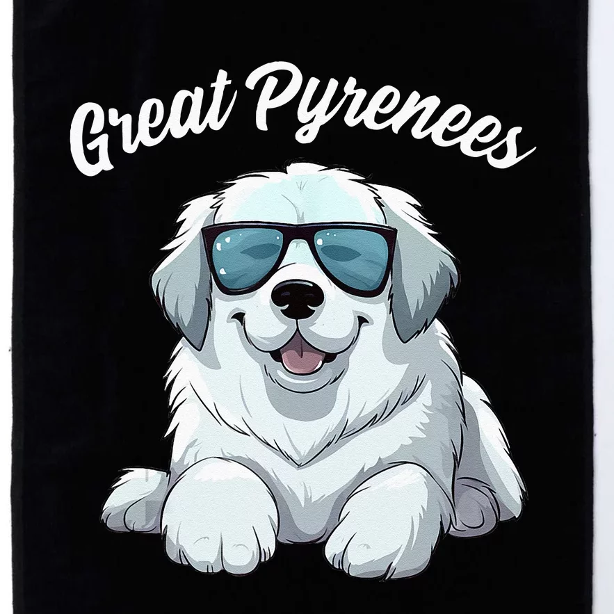 Great Pyrenees Dog With Sunglasses Cool Great Pyrenees Platinum Collection Golf Towel