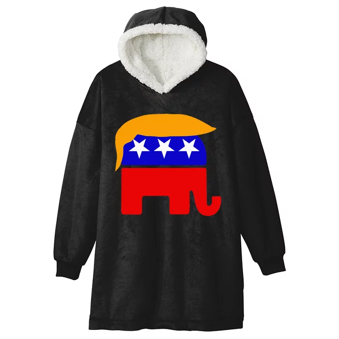 Gop President Donald Trump Republican Elephant Hair Hooded Wearable Blanket