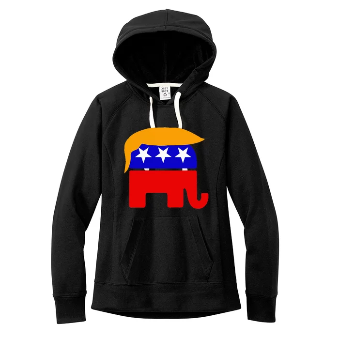 Gop President Donald Trump Republican Elephant Hair Women's Fleece Hoodie