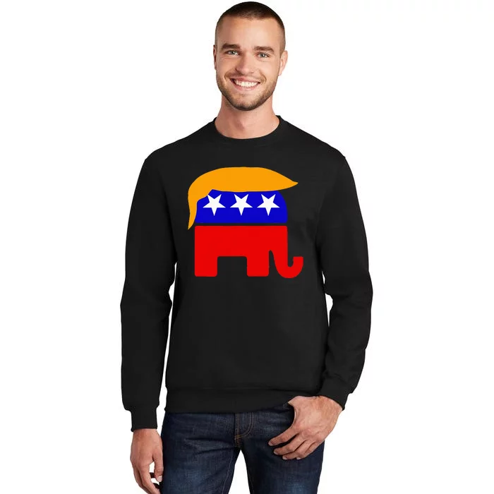 Gop President Donald Trump Republican Elephant Hair Tall Sweatshirt