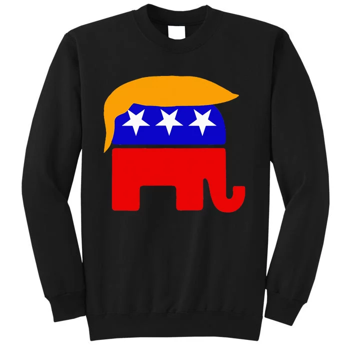 Gop President Donald Trump Republican Elephant Hair Tall Sweatshirt