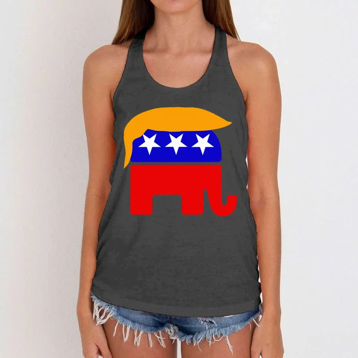 Gop President Donald Trump Republican Elephant Hair Women's Knotted Racerback Tank