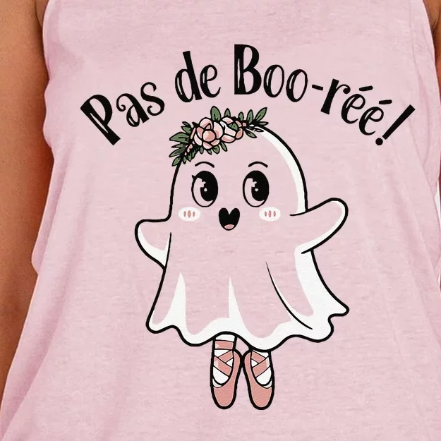 Ghost Pas De BooréE Ballet Dancer Spooky Halloween Women's Knotted Racerback Tank