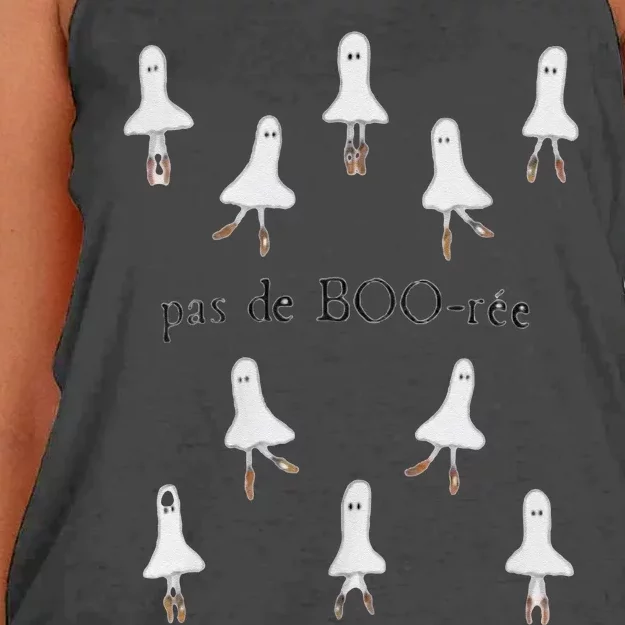 Ghost Pas De BooréE Ballet Dancer Spooky Halloween Women's Knotted Racerback Tank