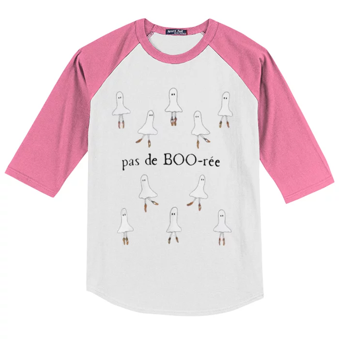 Ghost Pas De BooréE Ballet Dancer Spooky Halloween Kids Colorblock Raglan Jersey