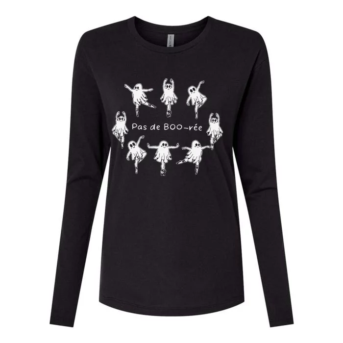 Ghost Pas De BooréE Ballet Dancer Spooky Halloween Womens Cotton Relaxed Long Sleeve T-Shirt