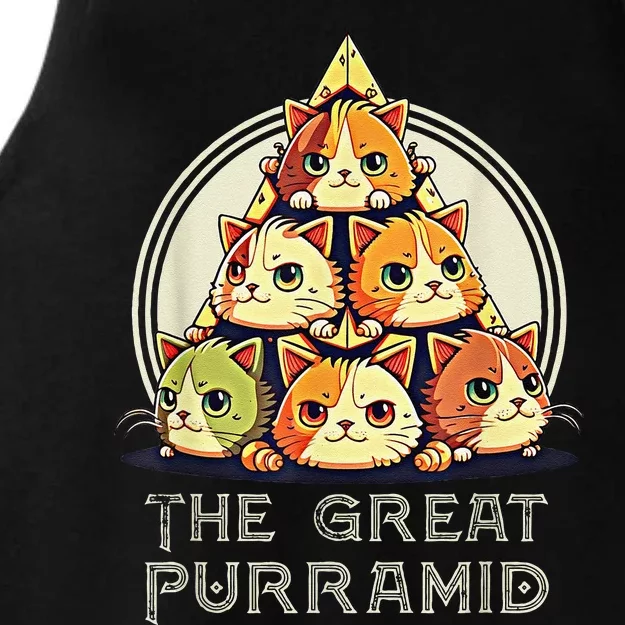 Great Pyramid Egypt Funny Egyptian Purramid for Cat Owners Ladies Tri-Blend Wicking Tank