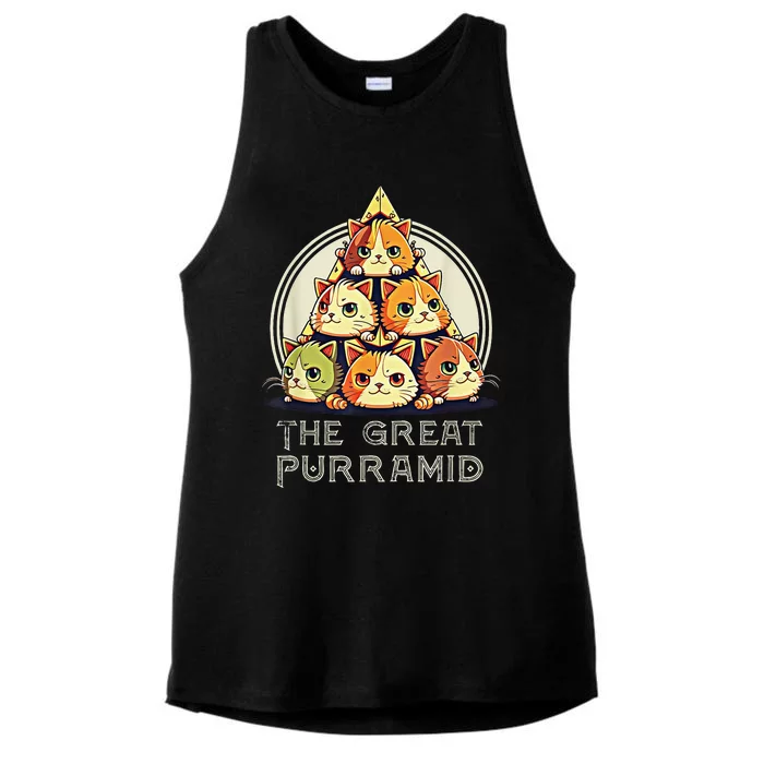 Great Pyramid Egypt Funny Egyptian Purramid for Cat Owners Ladies Tri-Blend Wicking Tank