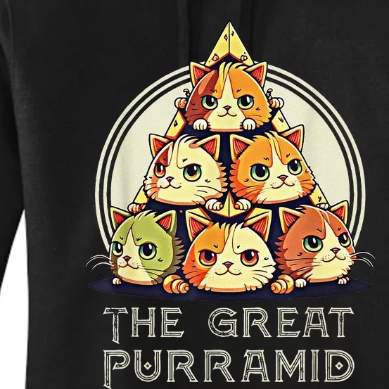 Great Pyramid Egypt Funny Egyptian Purramid for Cat Owners Women's Pullover Hoodie