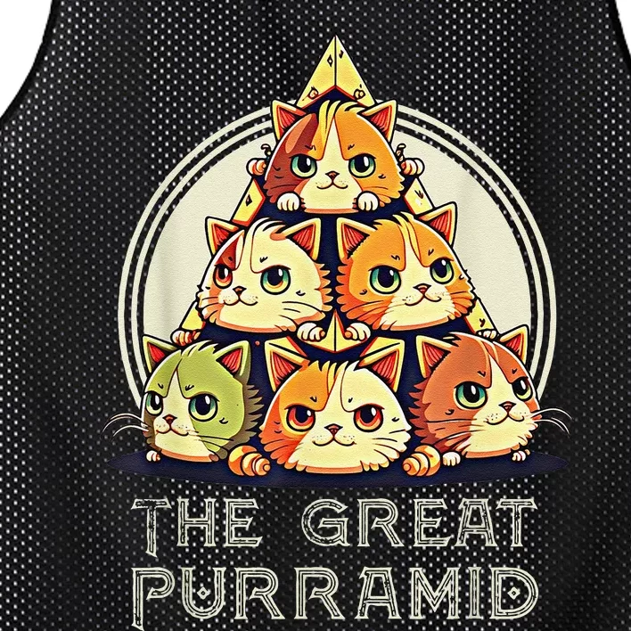 Great Pyramid Egypt Funny Egyptian Purramid for Cat Owners Mesh Reversible Basketball Jersey Tank