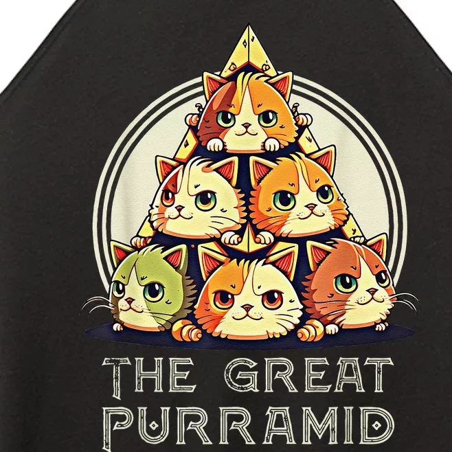 Great Pyramid Egypt Funny Egyptian Purramid for Cat Owners Women’s Perfect Tri Rocker Tank