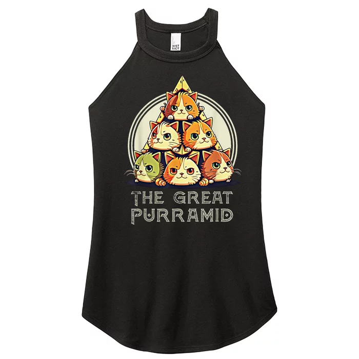 Great Pyramid Egypt Funny Egyptian Purramid for Cat Owners Women’s Perfect Tri Rocker Tank