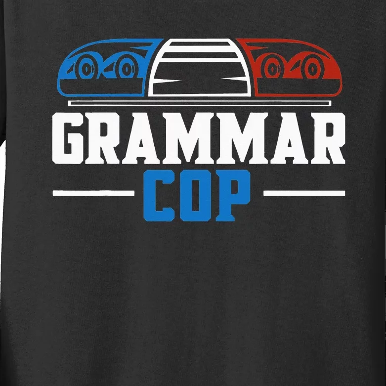 Grammar Police English Teacher Grammar Teacher Apostrophe Kids Long Sleeve Shirt